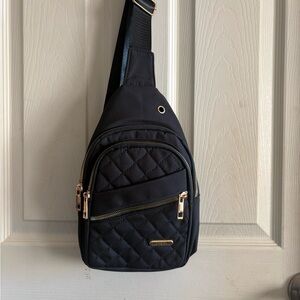 Black Quilted Sling Bag